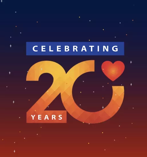 Celebrating 20 Years Banner
